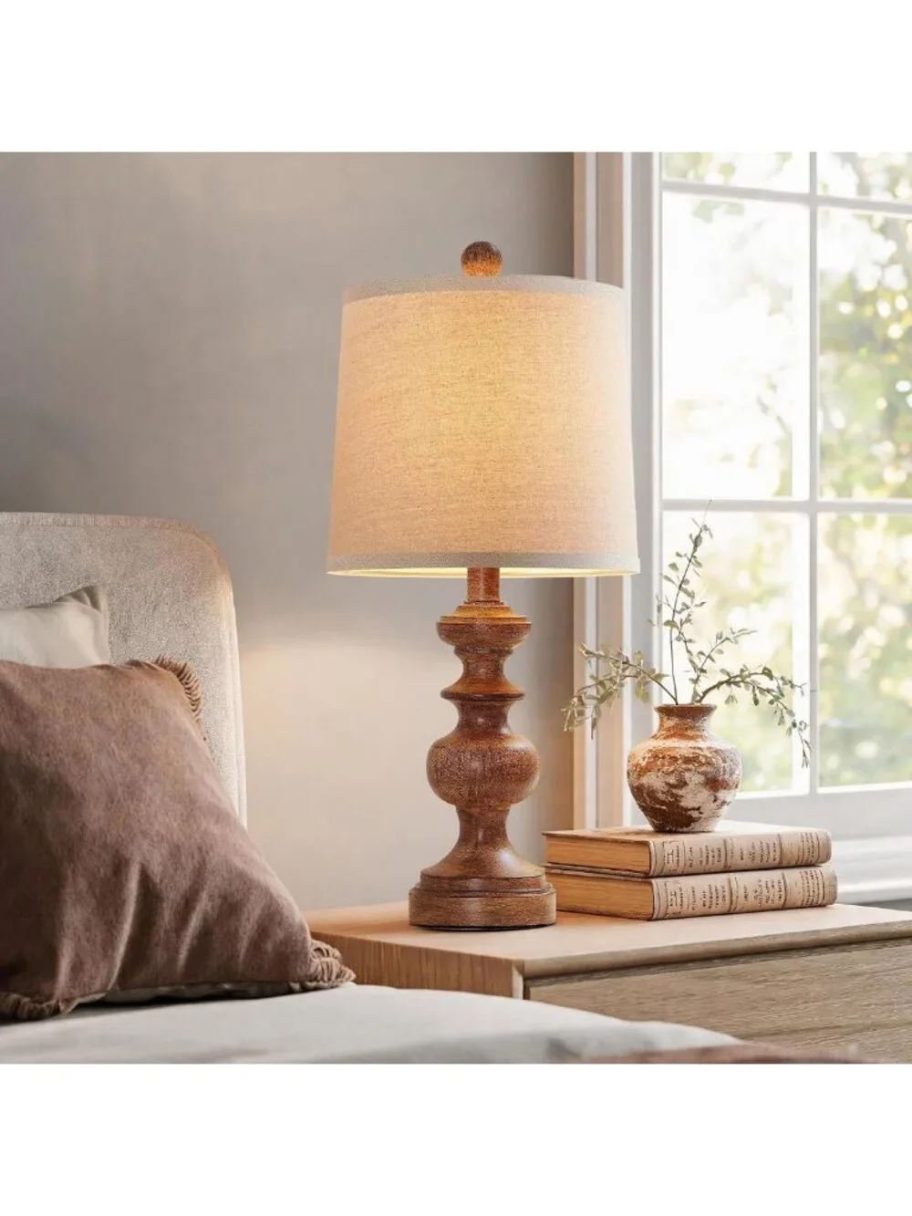 Rustic Farmhouse Table Lamp Set of 2 - 22
